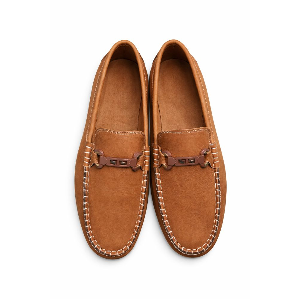 Mens Brown Leather Bit Loafers